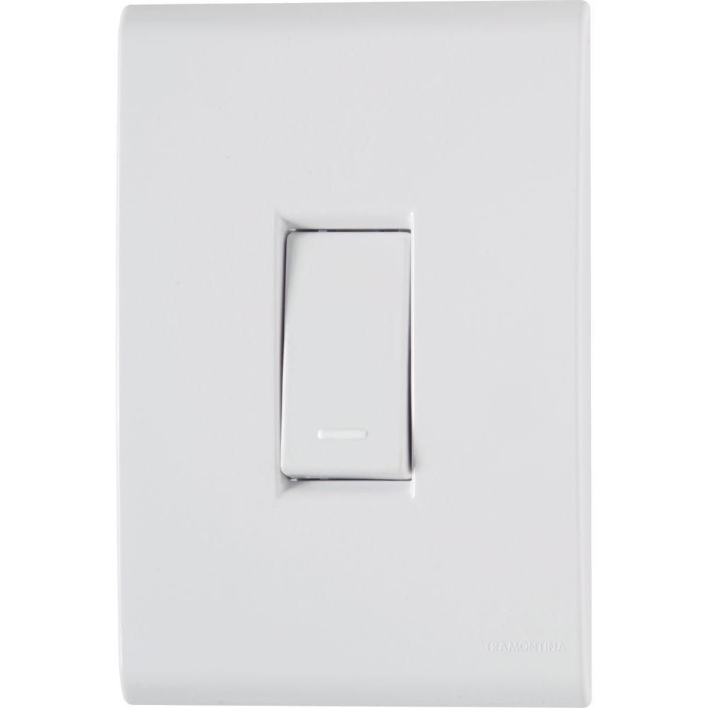 Conjunto 4x2 Com 1 Interruptor Simples Tramontina Liz 10 A 250 V Branco 120 Unidades