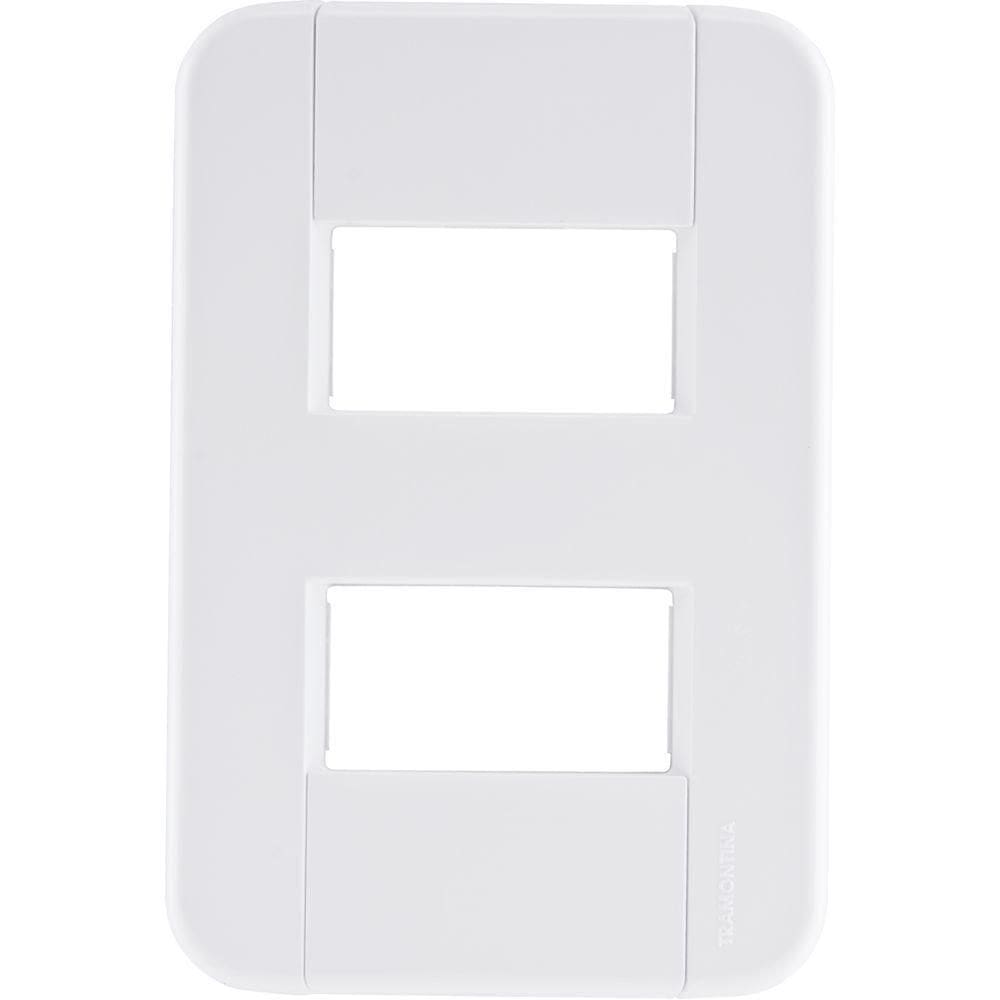 Placa 2 Postos Afastados 4x2 Tramontina Tablet Branca