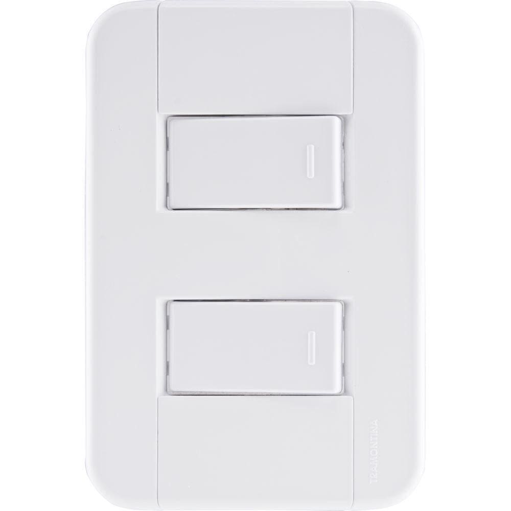 Conjunto 4x2 Com 2 Interruptores Simples 10 A 250 V Tramontina Tablet Branco