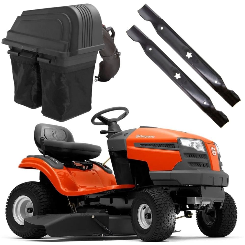 Trator Cortador de Grama Husqvarna TS138L 15HP 97cm Recolhedor e Lâminas Extras