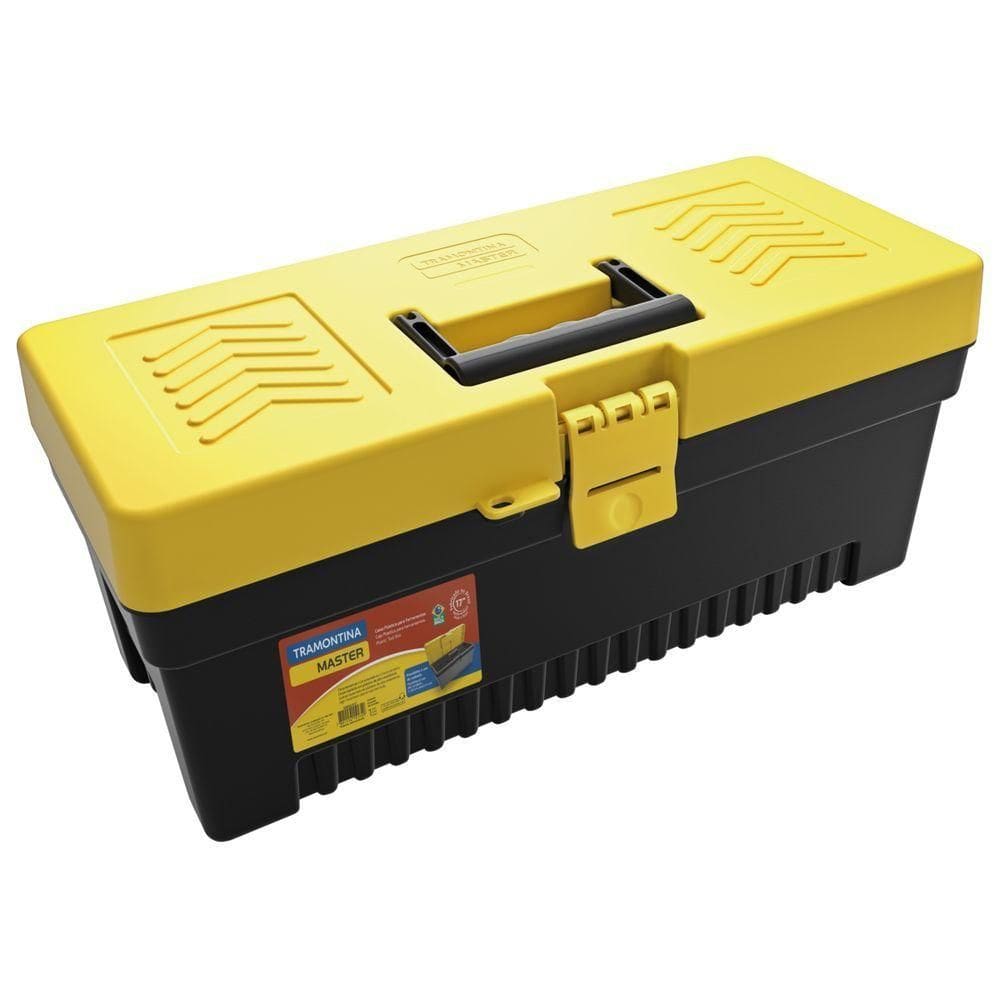 Caixa Plastica Para Ferramentas 17\" Tramontina Com Organizador Plastico 16\"