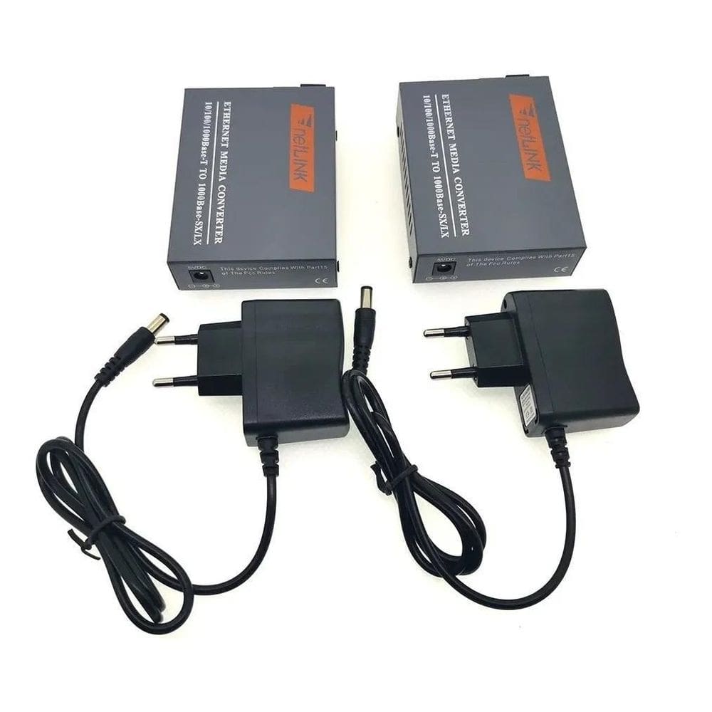 03 Pares Conversor Mídia Gigabit Par A+B Fibra Óptica 20Km