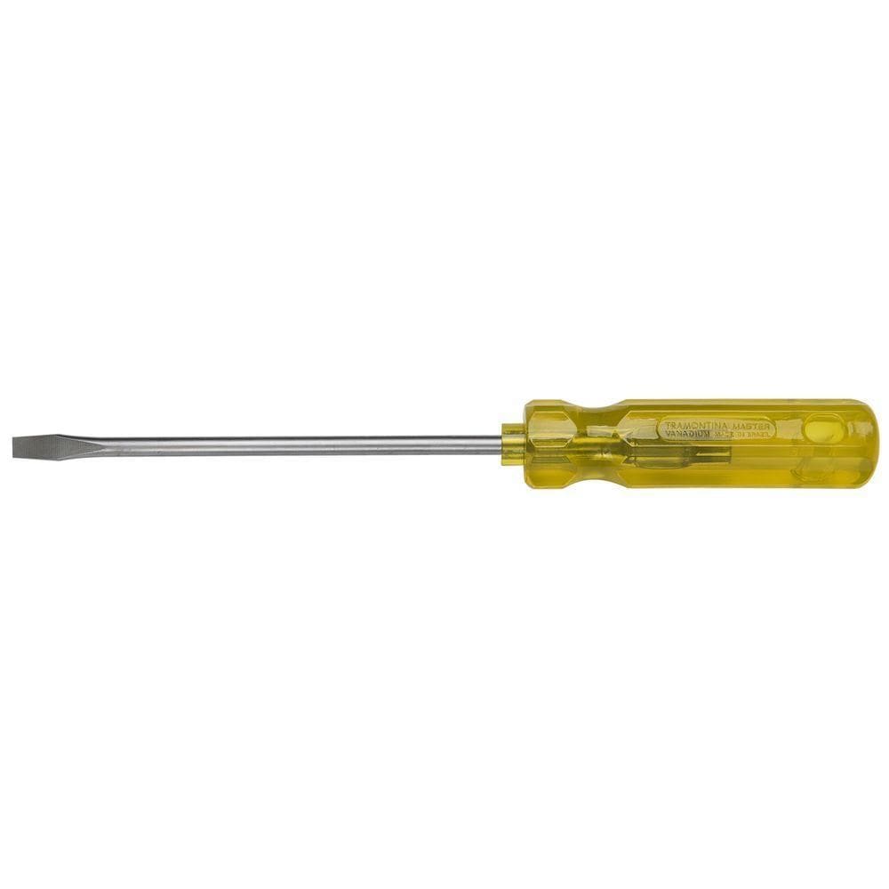 Chave De Fenda Tramontina Masterplus Com Ponta Chata 1/4x6\" Em Aço Cromo Vanádio