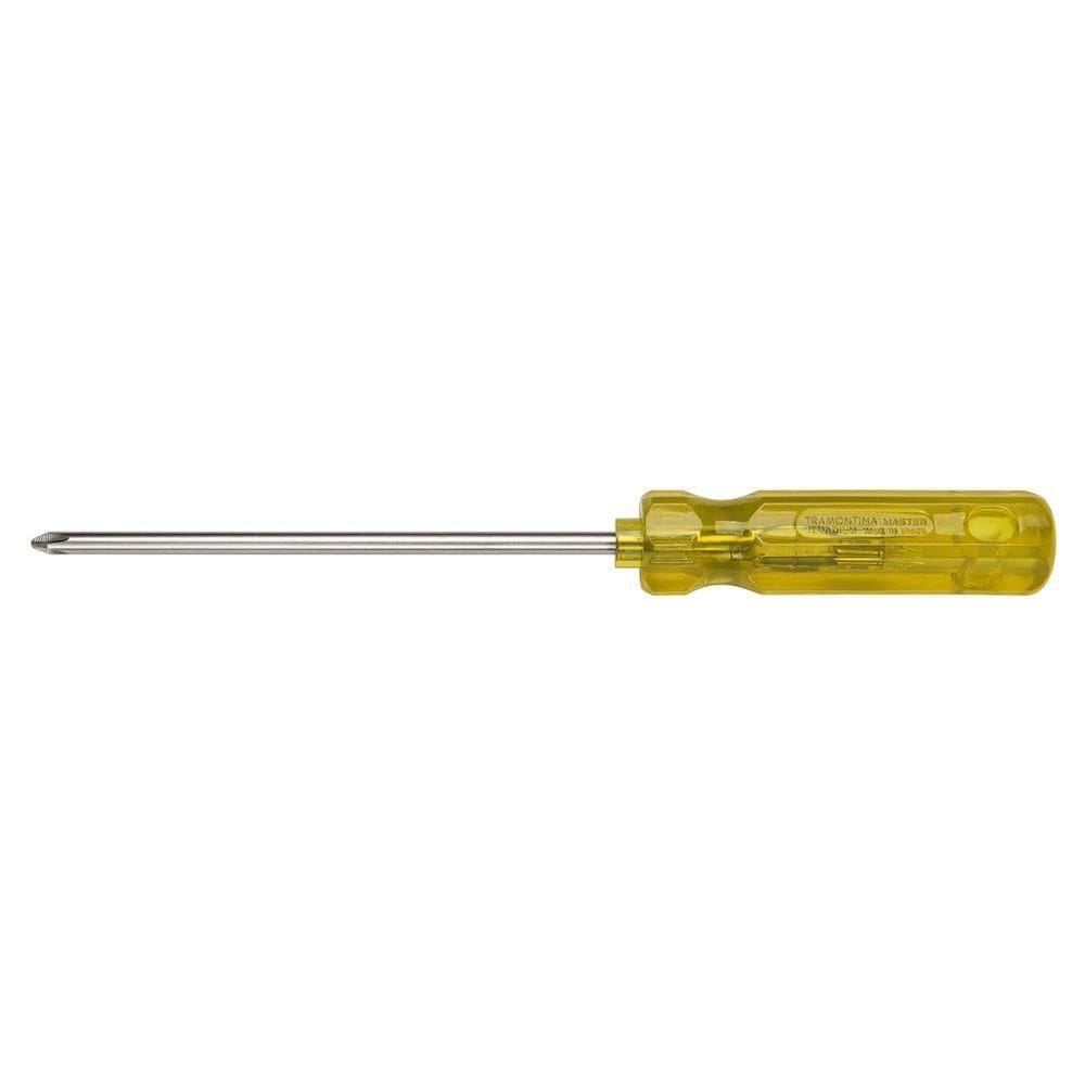 Chave De Fenda Tramontina Masterplus Com Ponta Cruzada 1-4x6\" Em Aço Cromo Vanádio