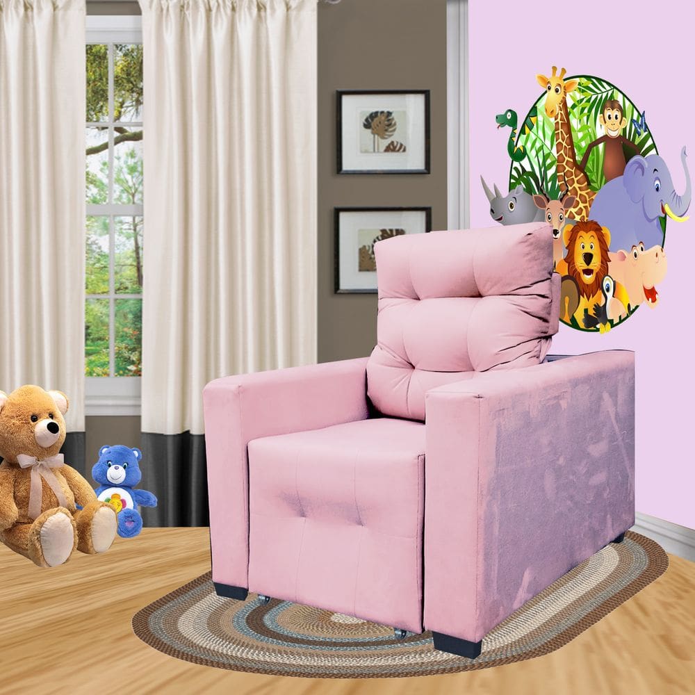 Poltrona De Amamentação E Decoração Quarto Sala Reclinável Leticia Rosa