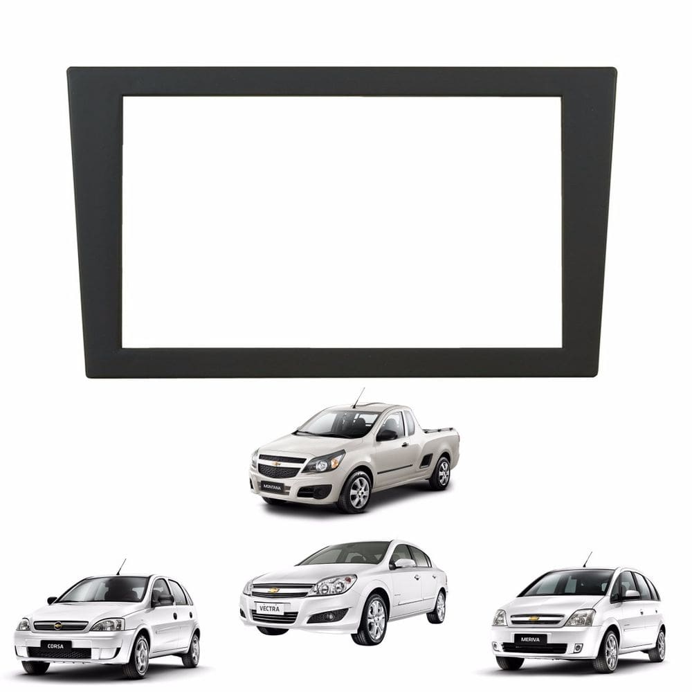Moldura 2 Din Vectra Corsa Meriva Montana Grafite 0813