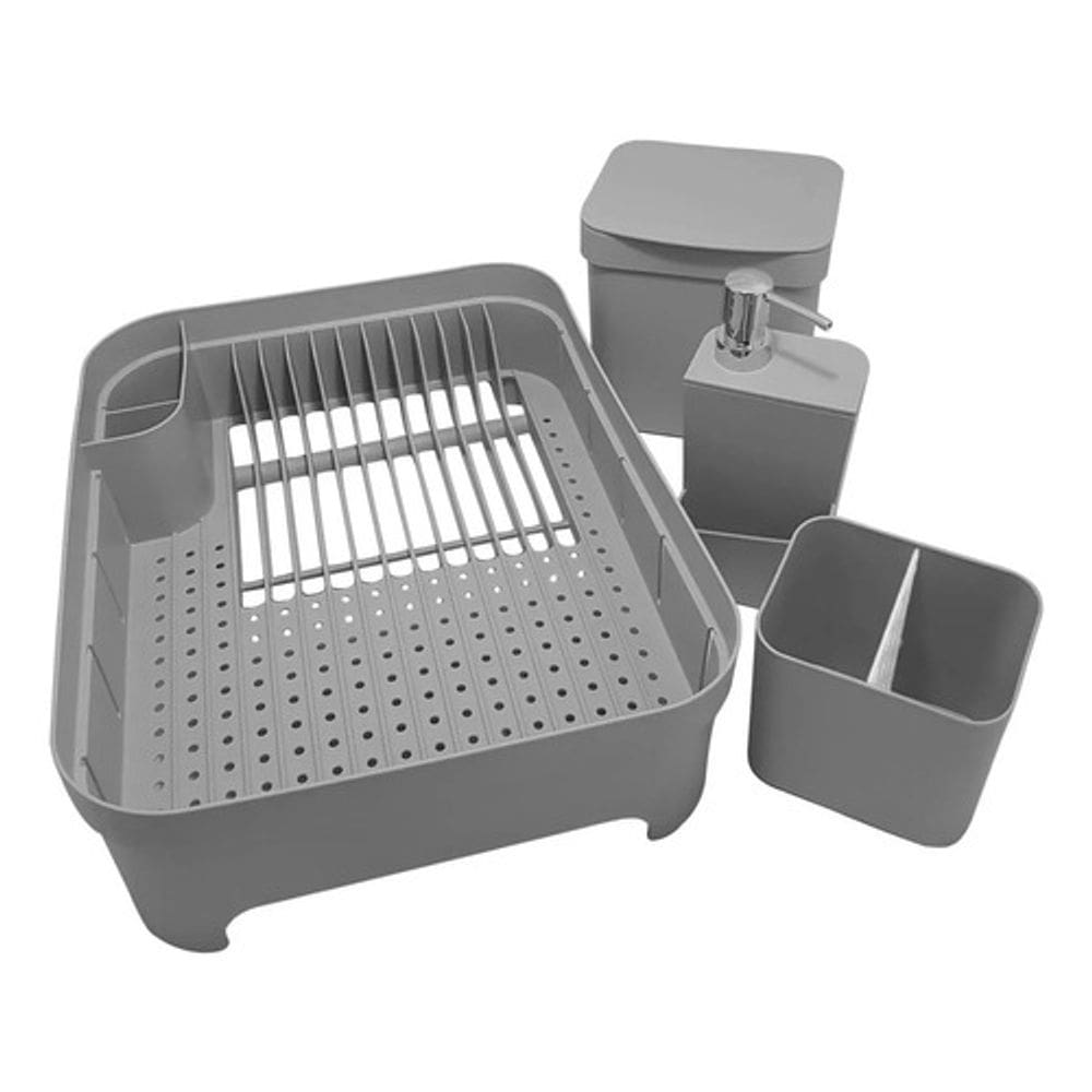 OU - ESCORREDOR de LOUÇA, LIXinho de PORTA e DETERGENTE de COZINHA