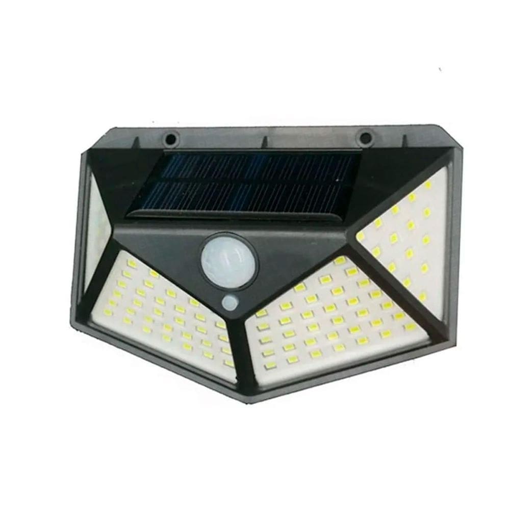 Luminária Solar 100 Leds Bateria Luz Jardim