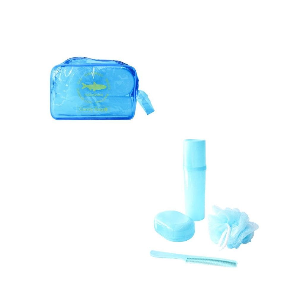 Kit Viagem Nécessaire De Plástico Candy Bag Com 4 Peças