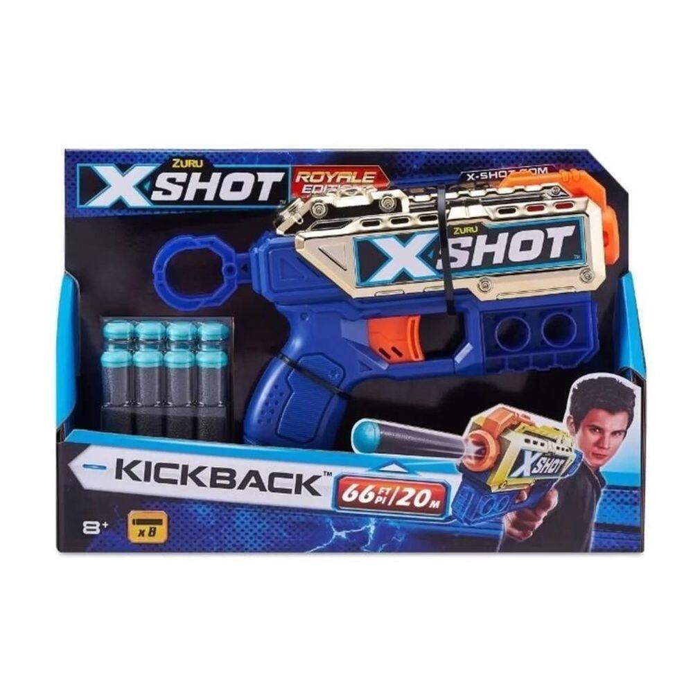Lançador X-Shot Zuru Royale Kickback 8 Dardos Candide 5601