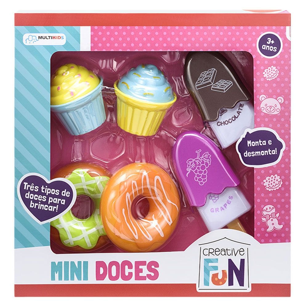 Kit Mini Doces Multikids 2 Cupcakes 2 Picolés 2 Donuts