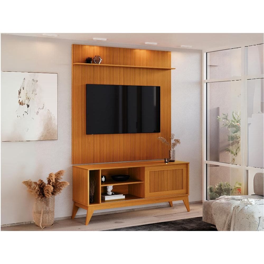 Rack Bancada Aruba com Painel Avant 55 Polegadas – Cedro