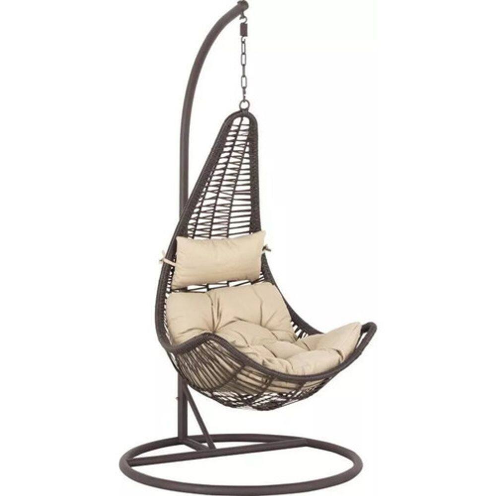 Cadeira De Balanço Rattan Suspensa Com Suporte Até 120kg