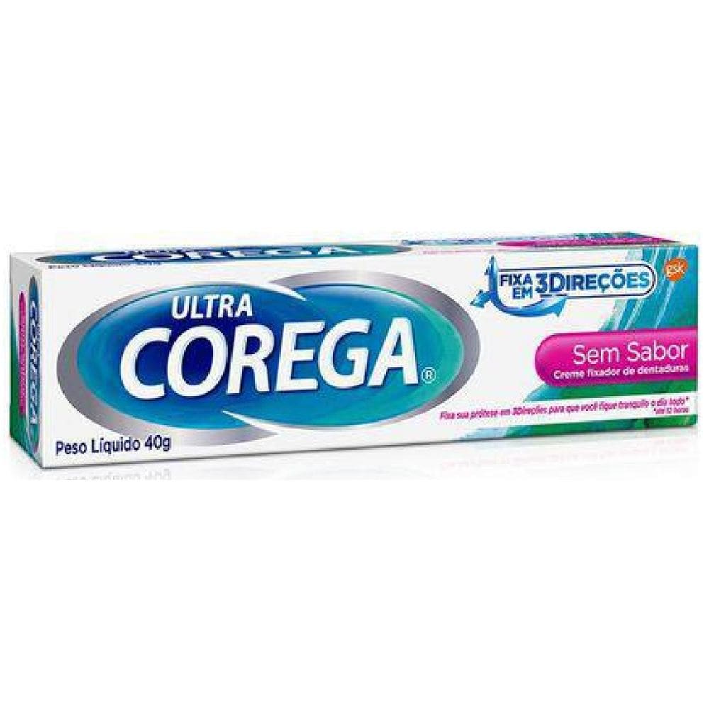 Corega Ultra Creme Fixador Sem Sabor Com 40G