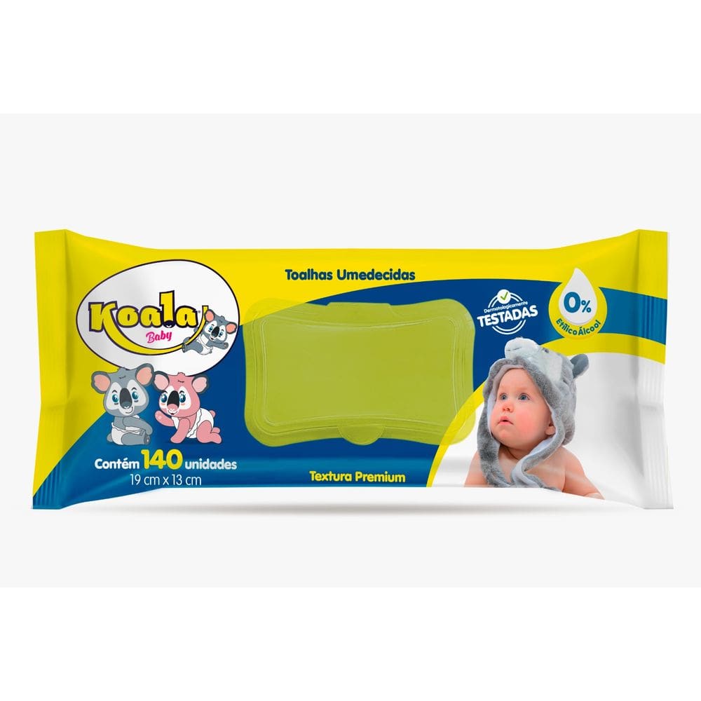 Toalha Umedecida Koala Baby - 140 Unidades