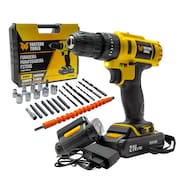 Furadeira e Parafusadeira de Impacto 21V c/ 2 Baterias, Maleta e 22 Acessórios Fasterr - FST006