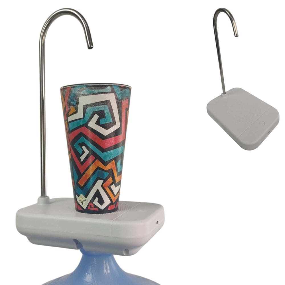 Bomba Eletrica USB Agua Bebedouro Bateria Galão Garrafão Recarregavel Automatico com Suporte