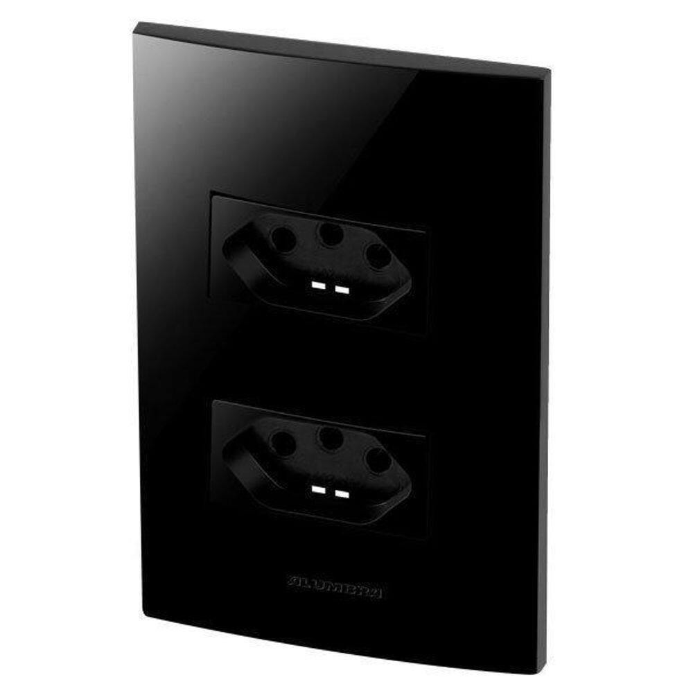 Conjunto 2 Tomadas 20A - Inova Black Piano - Blp06