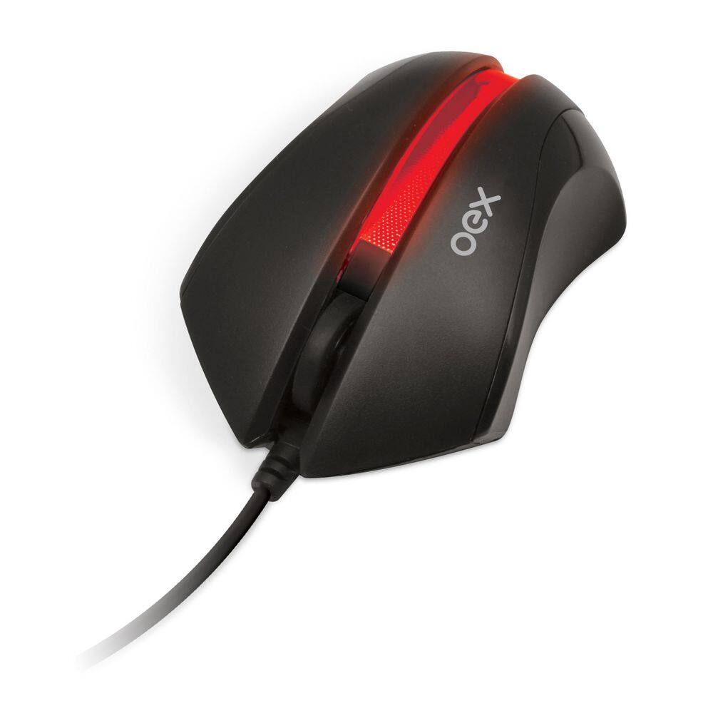Mouse Lighting Oex Ms302 1000 Dpi - Vermelho