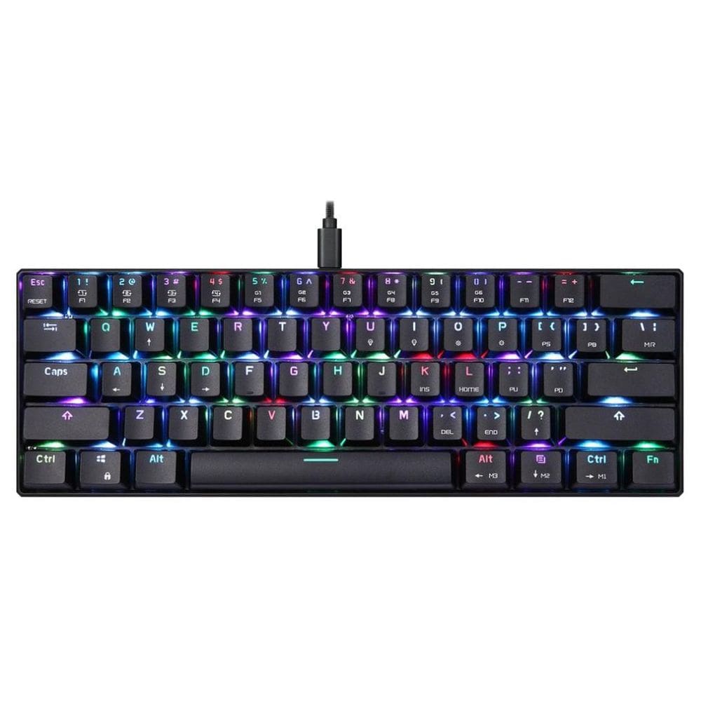 Teclado Mecânico Gamer Motospeed Ck61 Preto Switch Azul Rgb