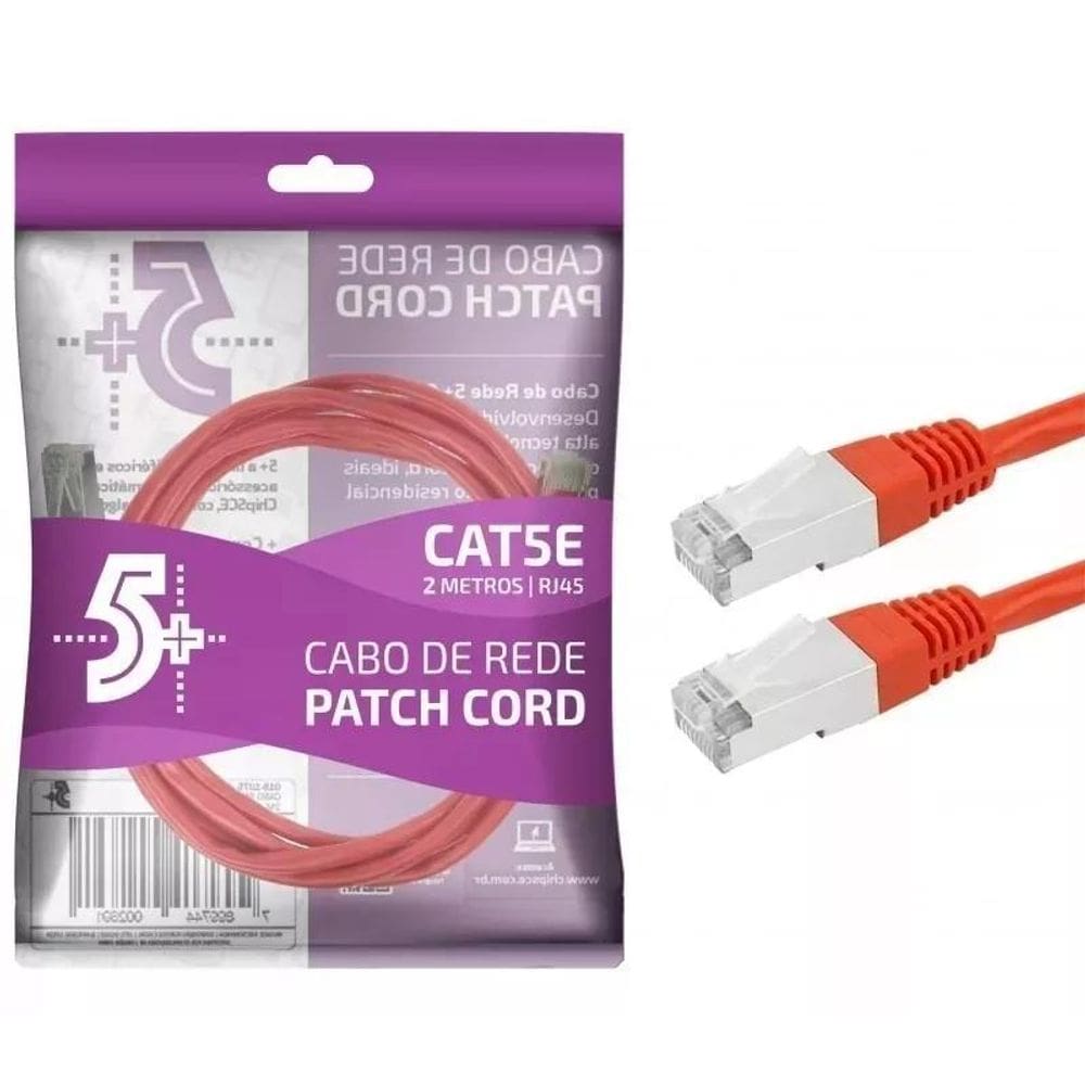 Cabo De Rede Patch Cord Cat5e Ftp Vermelho 2mts 0181072