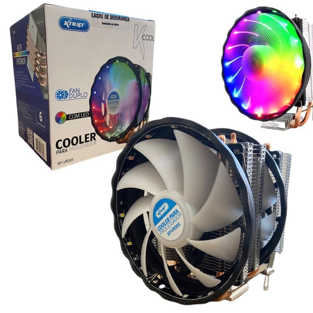 Cooler Universal Para Processador Fan Duplo Rgb 120Mm