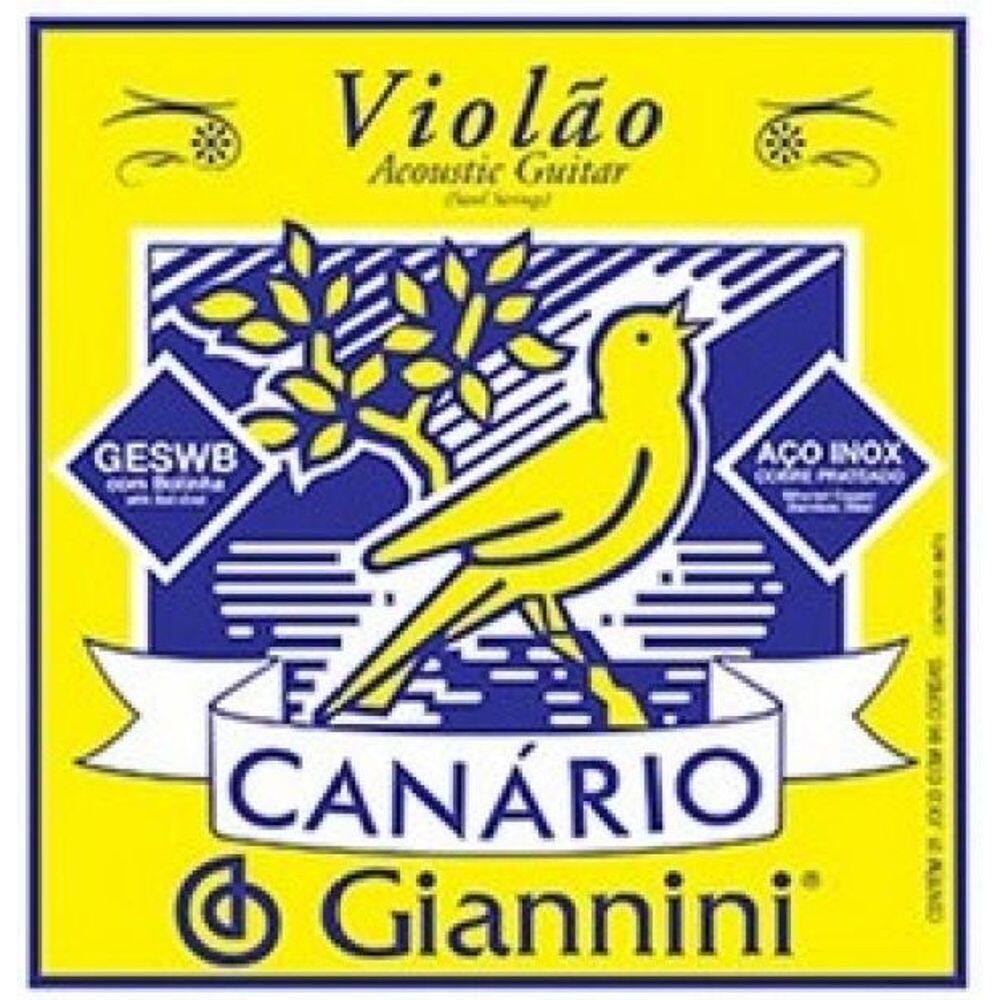 Encordoamento Canário Giannini Corda Para Violão Aço 011