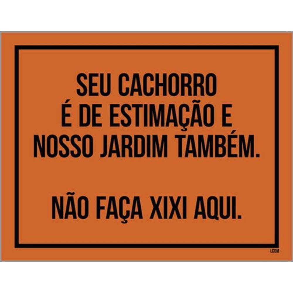 Kit 5 Placas Seu Cachorro Estimação Jardim Também