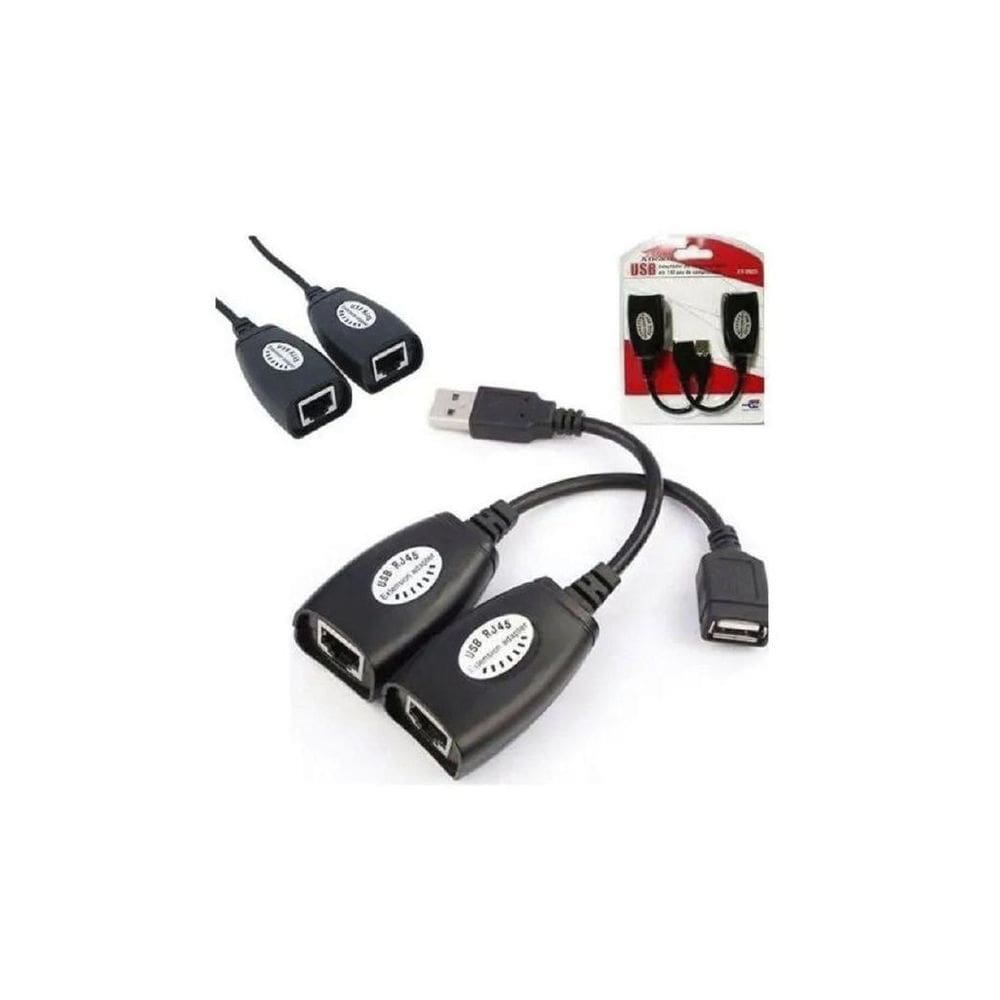 Adaptador Extensao Xtrad Usb Cabo Rede Rj45 Cat5 Cat6