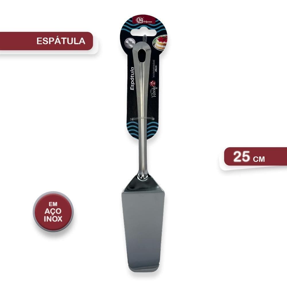 Espátula Confeitaria Para Bolo E Tortas Em Aço Inox 25Cm