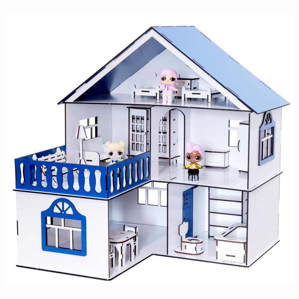 Kit Casinha Bonecas + 21 Móveis Polly Lol July Lazuli Darama