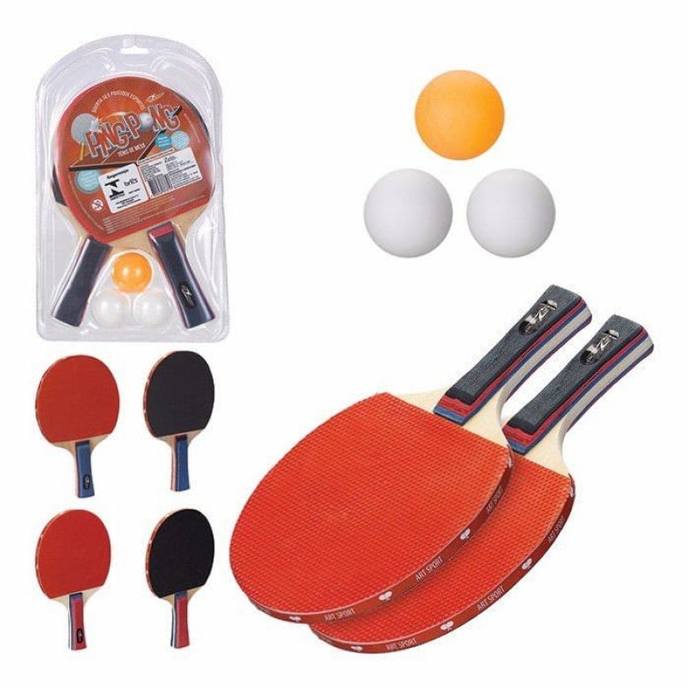 Kit Tênis De Mesa Ping Pong 02 Raquetes 03 Bolinhas 01 Rede