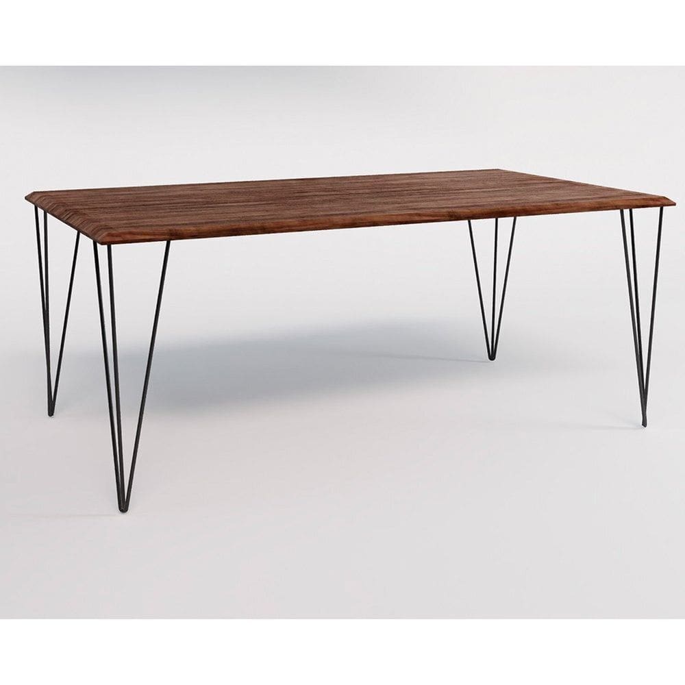 Mesa de Jantar Industrial Retangular Clips 135x75 Marrom