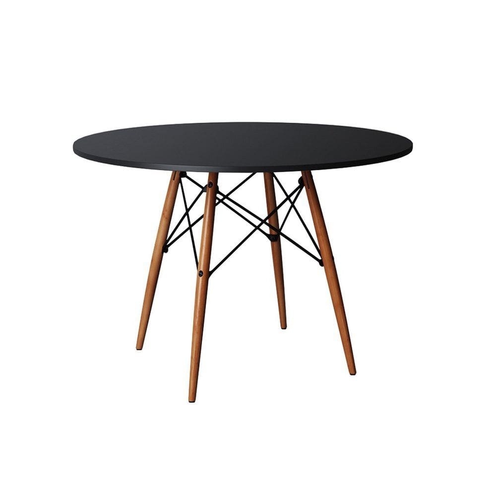 Mesa de Jantar Eames Wood Tampo Madeira Preto 110 Cm Preto