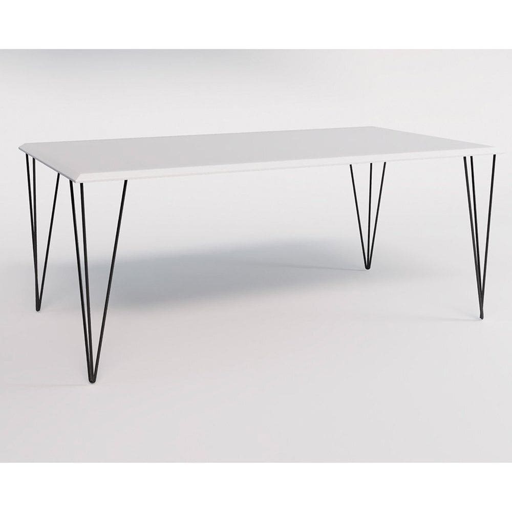 Mesa de Jantar Industrial Retangular Clips 35x75 Branco