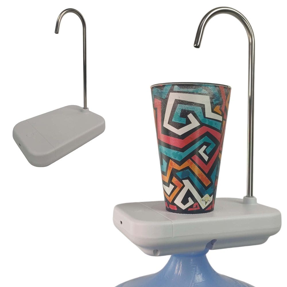 Bomba Eletrica USB Agua Bebedouro Galão Bateria Automatico Garrafão com Suporte Recarregavel