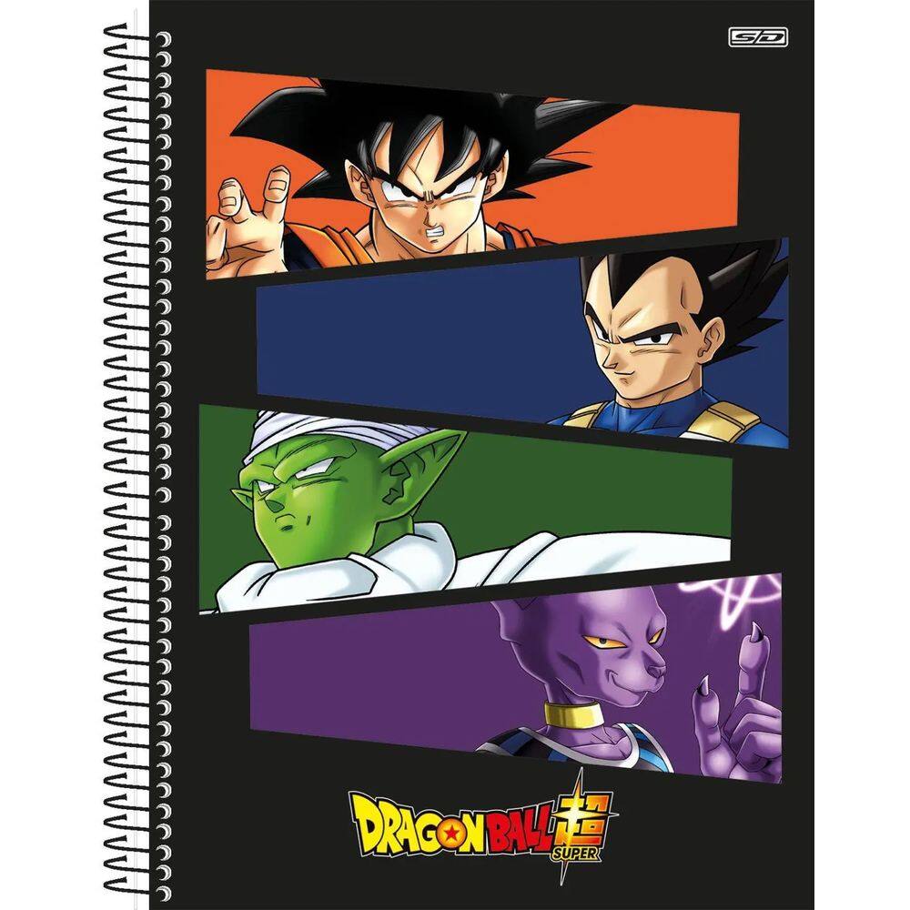 Caderno Espiral Universitário 10 Matérias Dragon Ball CD 160 Folhas Animativa