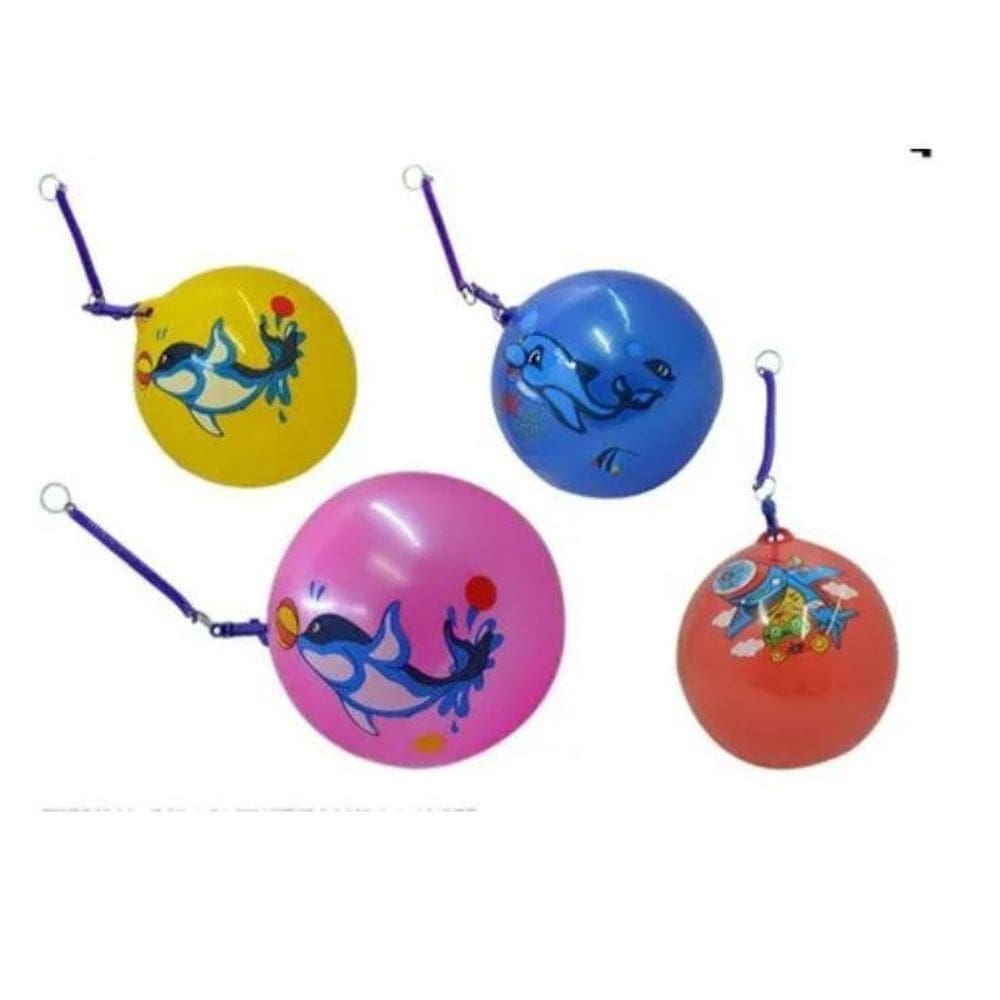 Kit 15 Bolas Vinil Com Mola Encaracolada Festa Brinquedo