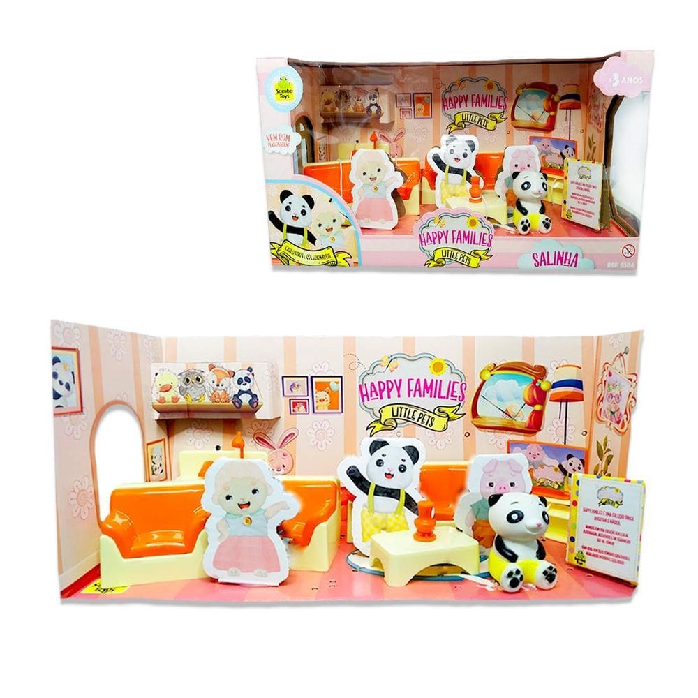 Casinha De Boneca Happy Families Sala Little Pets Infantil