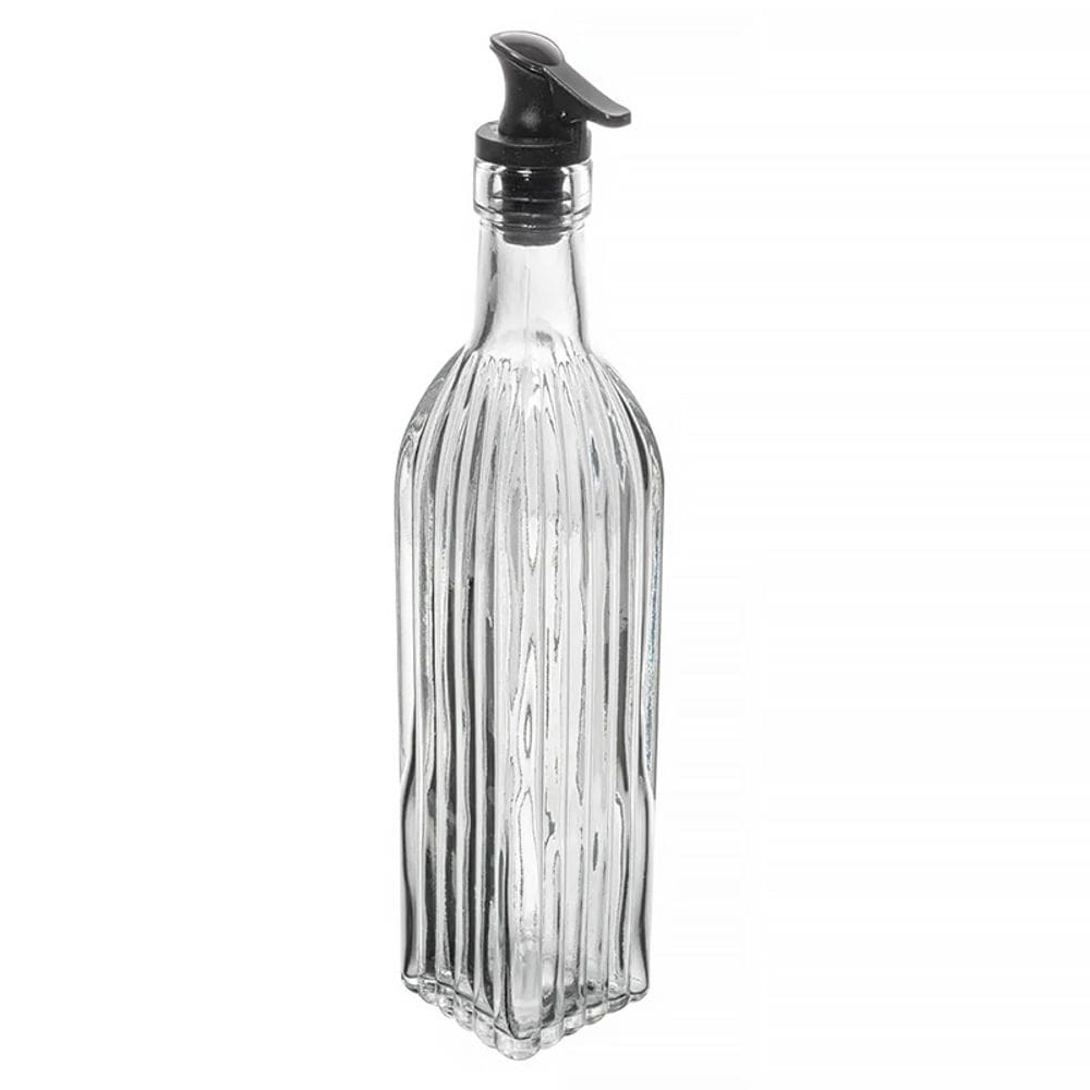 Garrafa para Azeite de Vidro com Tampa de Silicone Preta Essência 500ml 20795 - Wolff