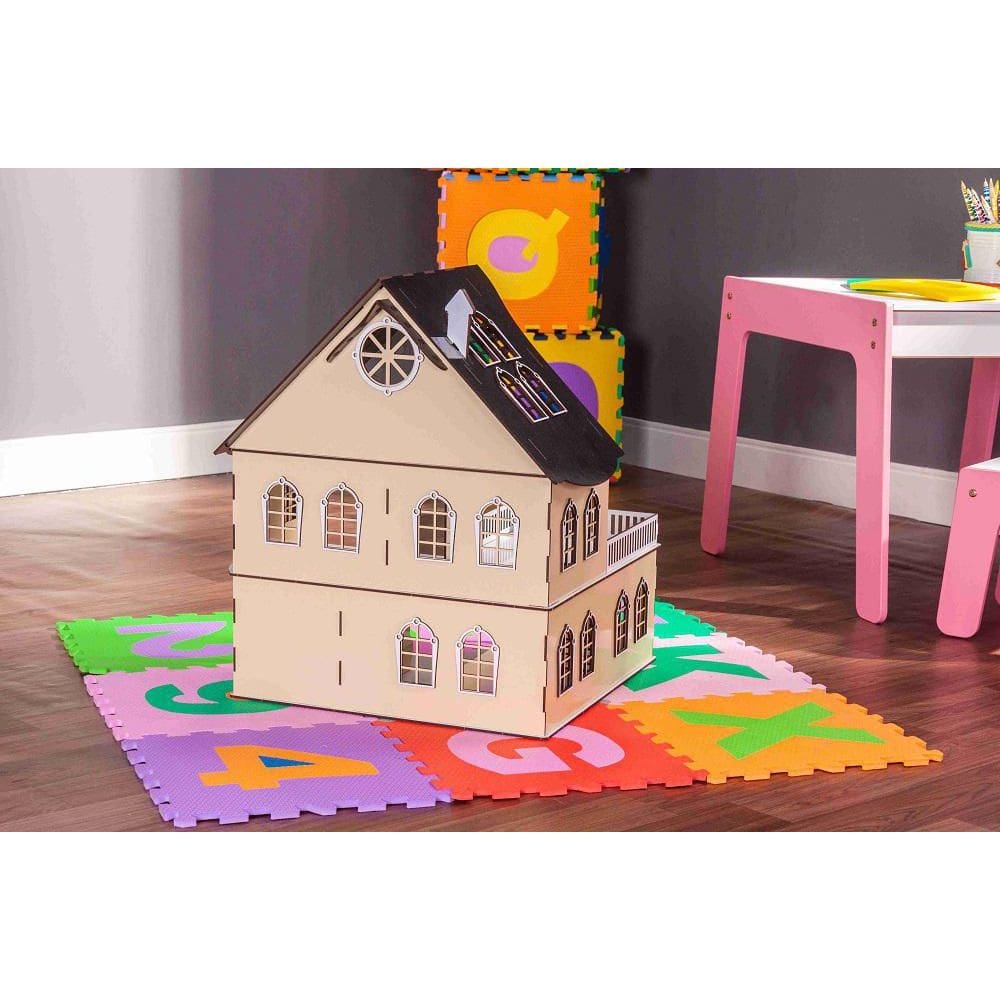 Casinha de bonecas Cindy Crem - MDF 3mm - 42x42x52cm