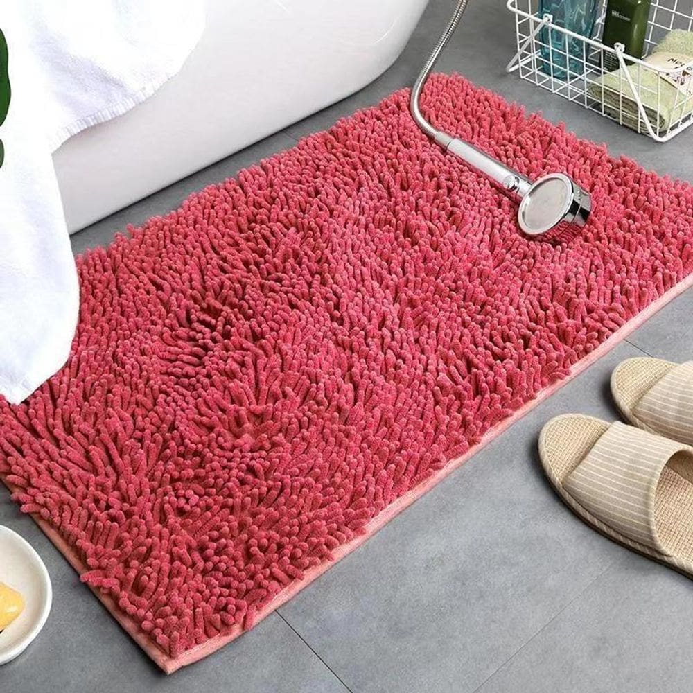 Tapete Antiderrapante 40X60 Bolinha Macarrão Goiaba