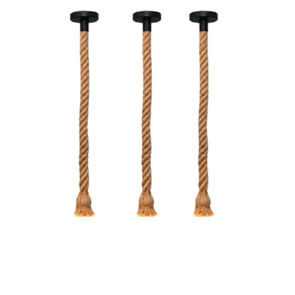 Kit 3 Pendentes Lustre Luminária Vintage Corda Sisal Retro