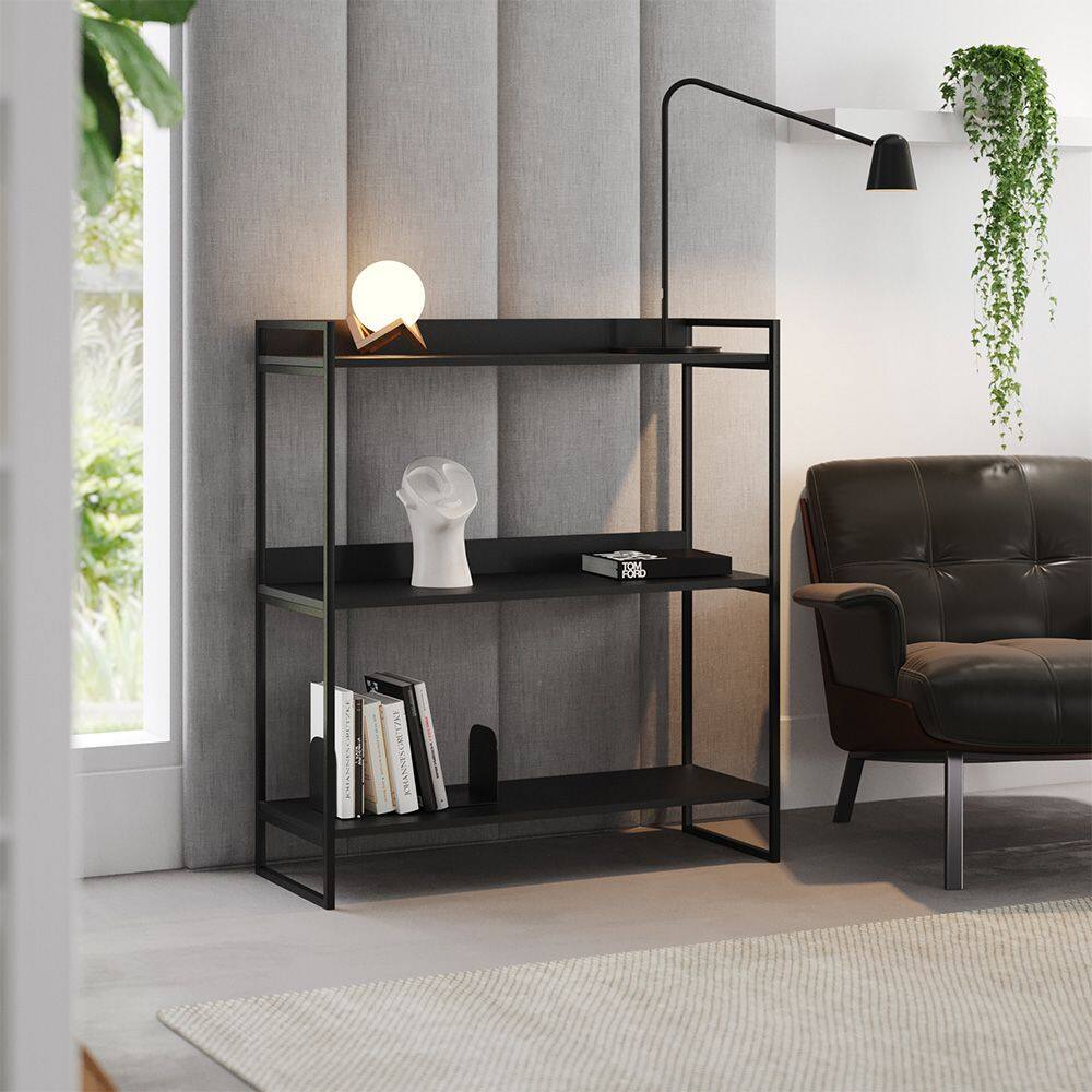 Buffet Aparador Industrial 3 Prateleiras Córdoba 95cm Preto