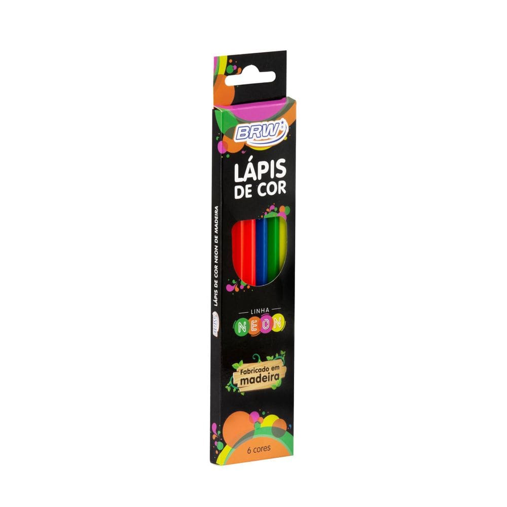 Lápis De Cor Neon C/6 Cores Brw