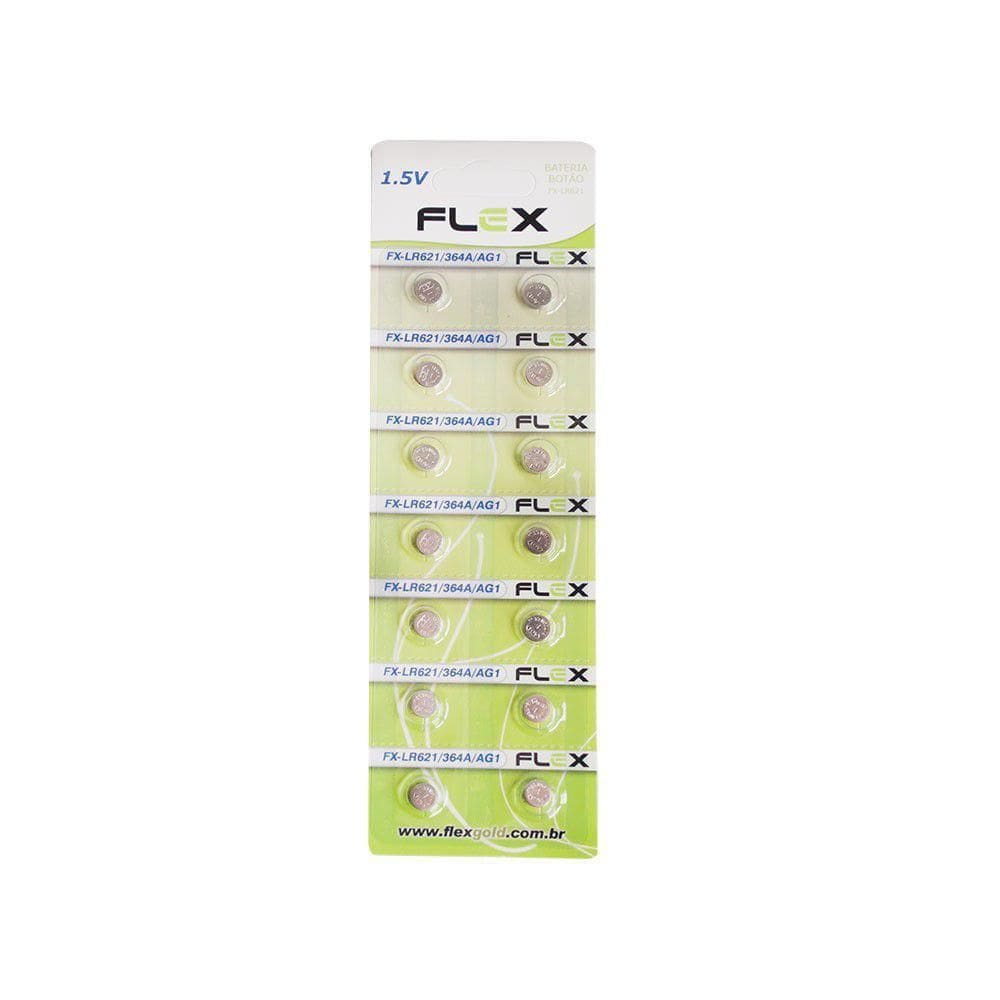 Bateria Botão Flex LR621/364A/AG1 1.5V - Cartela 14 Unidades