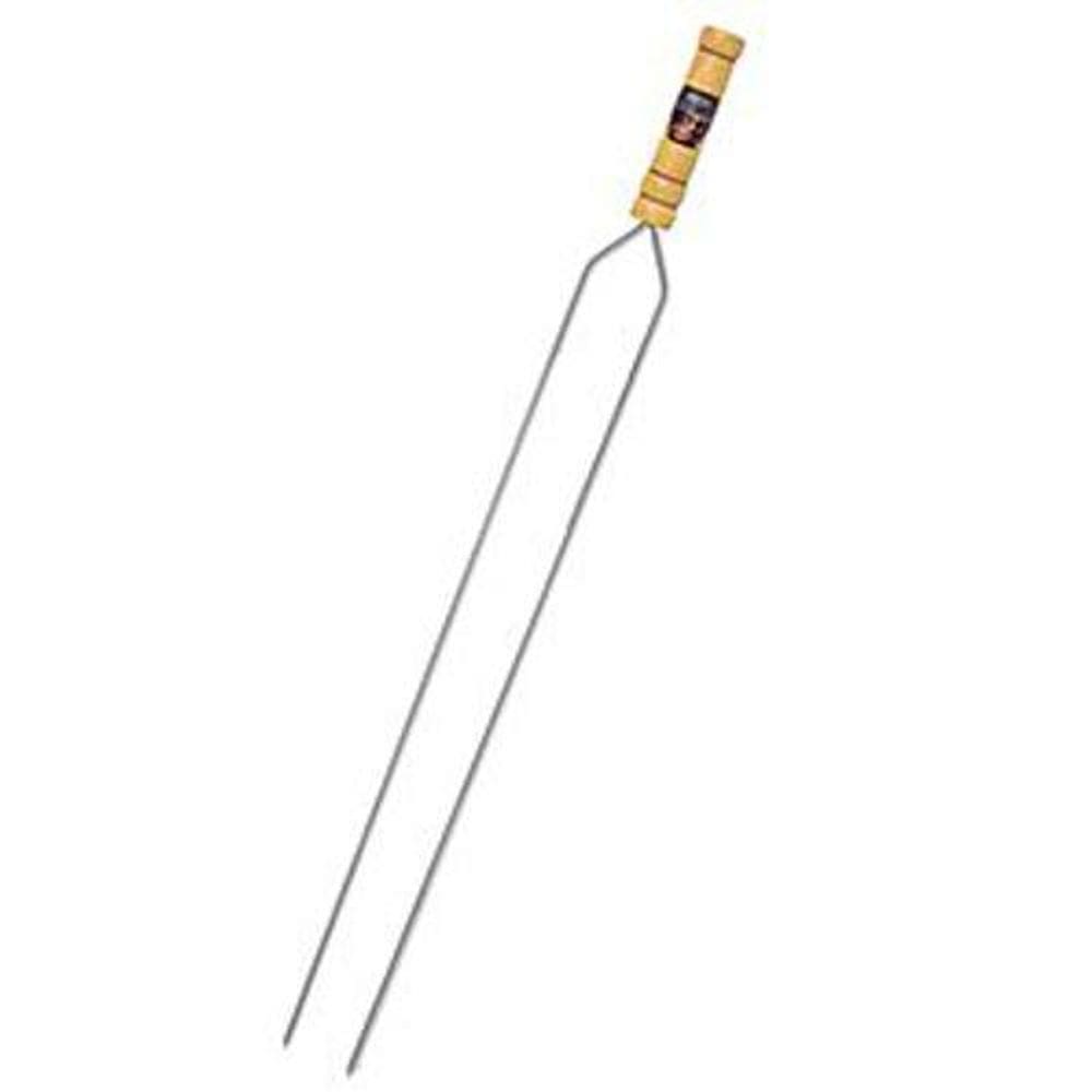 Espeto Alumínio Duplo Para Churrasco 90Cm
