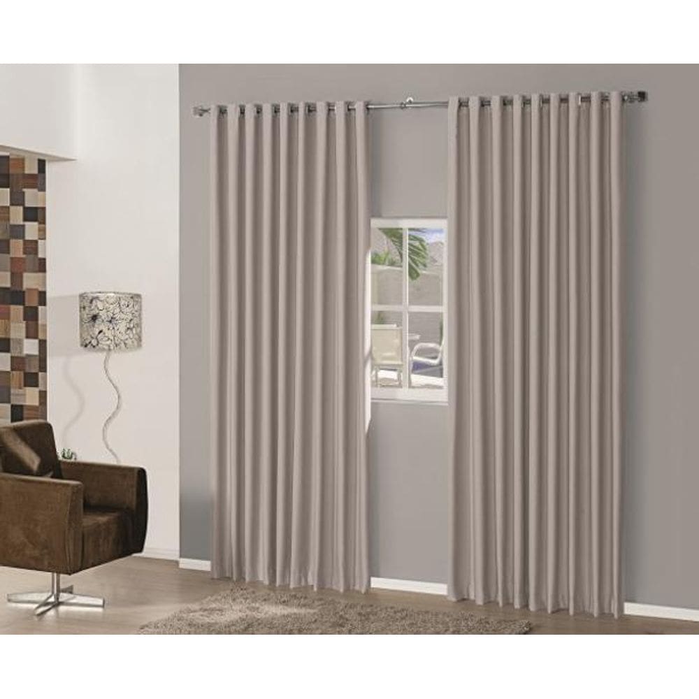 Cortina Blackout Tecido Poliéster Corta Luz Avelã 4,00x2,80m