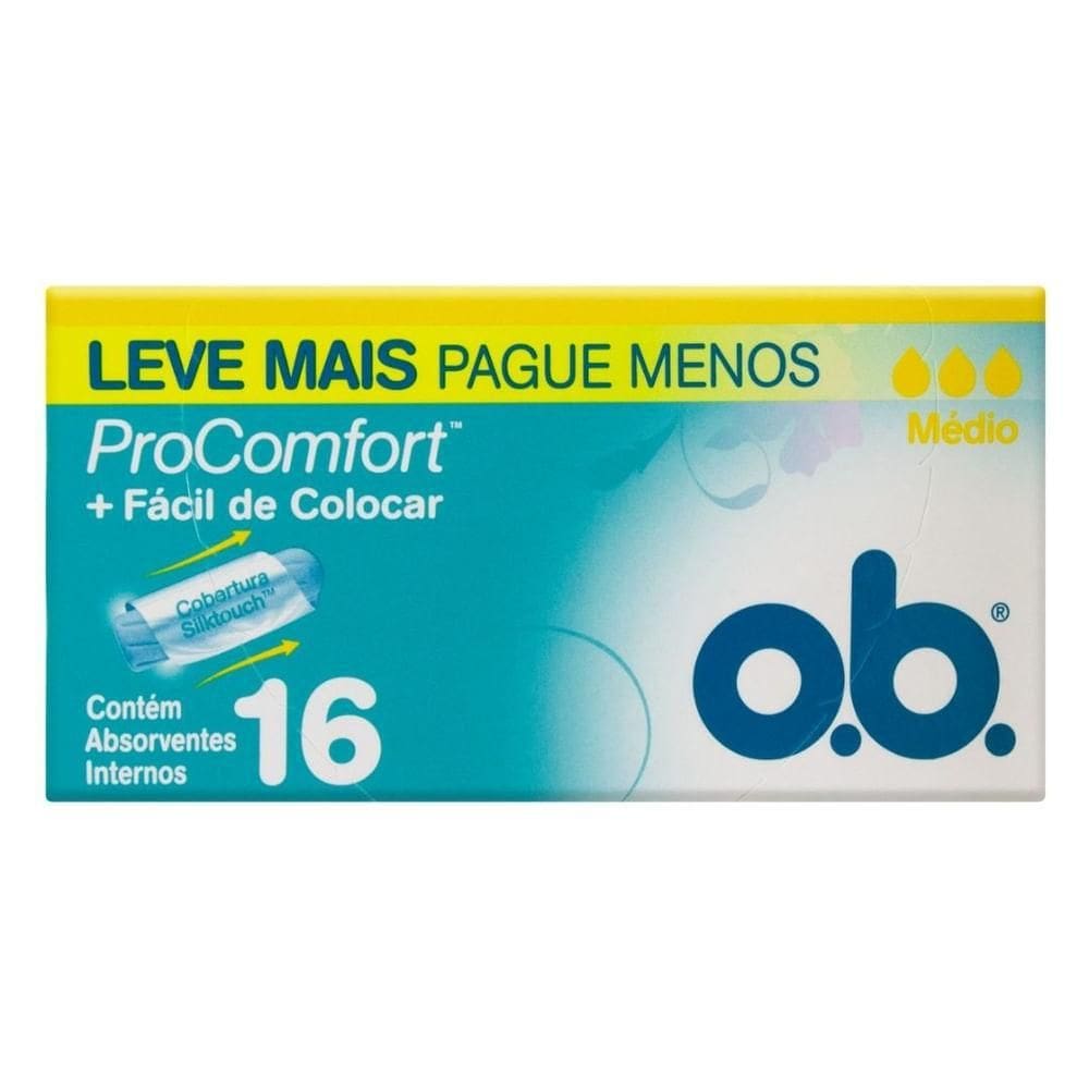 Absorvente Interno O.B. Procomfort Médio - 16 Unidades