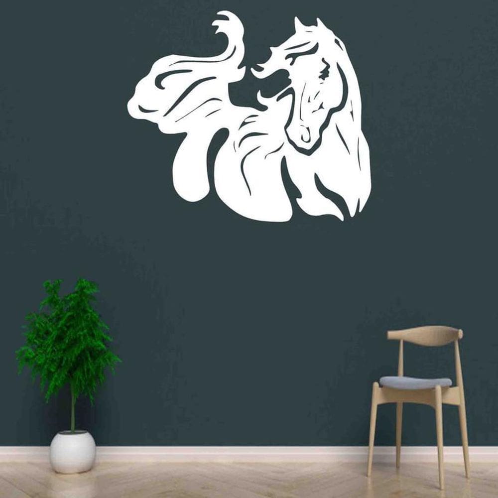 Quadro Decorativo Adorno Cavalo 3Mm Vazado - Mdf